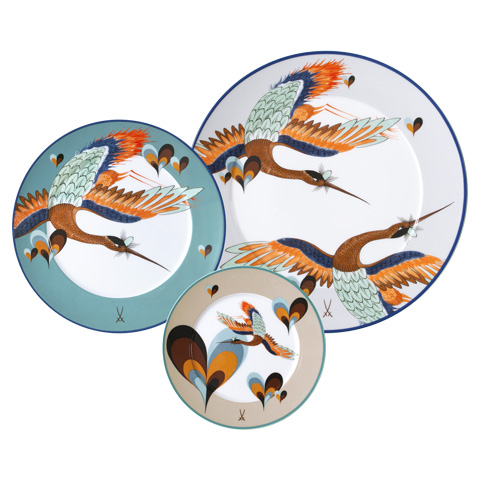 set 3 plates Love Birds